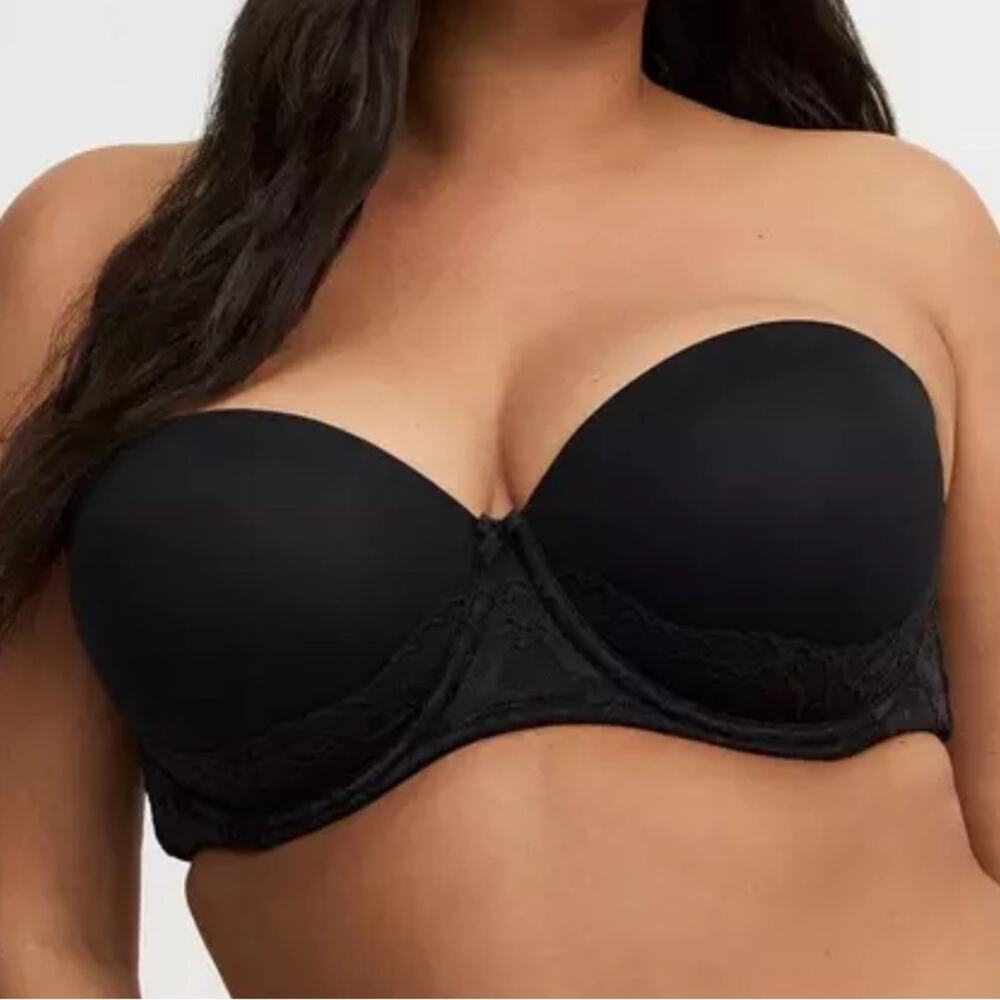 Torrid Curve Bombshell Everyday Strapless Push Up Bra Black Plus Size Women’s
